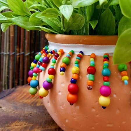 Beaded customized flower pot