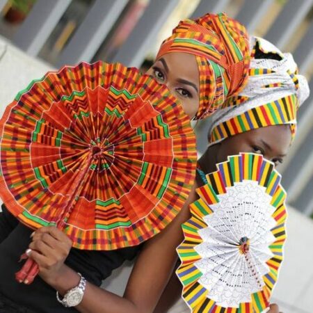 African pattern outdoors and indoors hand fan