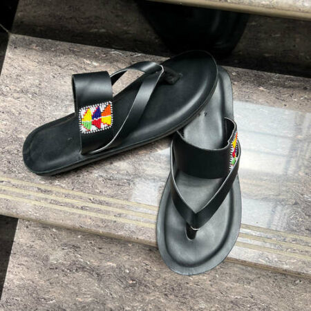 Handcrafted Men's Leather Shoes with Simple Bead Side Detail and Heavy Sole