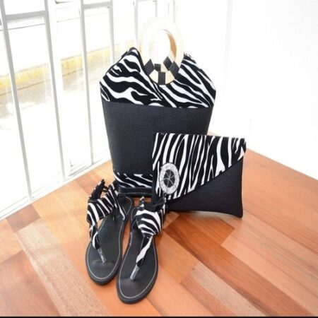 Ankara bag gift set with leather sandals