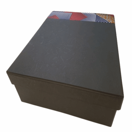 Simple African Gift Box featuring beautiful Ankara lining and a striking striped Ankara cover. This vibrant, high-quality gift box adds a unique touch to any corporate gift, making it perfect for special events, client