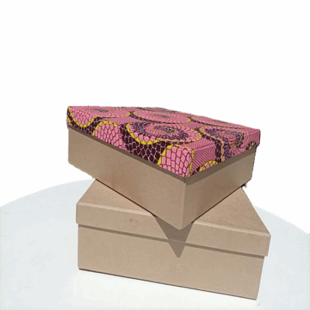 Ankara top brown bottom gift box