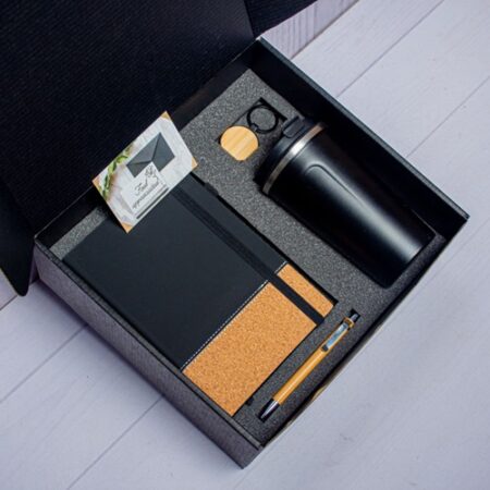 Wooden Bottom Smooth Diary & Strong Coffee Mug Insert Corporate Gift Set