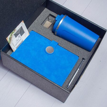 Simple A5 Diary with Round Top Metal Closure & Coffee Mug Gift Set