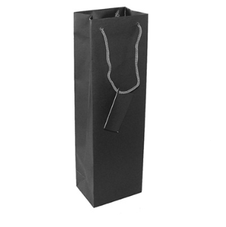 Premium Black Wine Gift Bag – Plain Elegant Packaging for Bottles