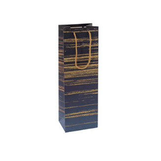 Blue, Brown & Sand Striped Wine Bag – Reusable Cotton Handle Gift Packaging