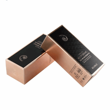 Black Top Cosmetic Box with Side Peach Cream Box – Custom Printed Skincare Packaging
