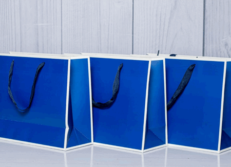 Blue Glossy Gift Bags with White Lining – Premium Packaging for Corporate & Personal Gifts | Etoda Gifts