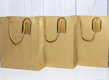 Brown Glossy Gift Bags with Tag – Elegant Corporate & Event Packaging | Etoda Gifts