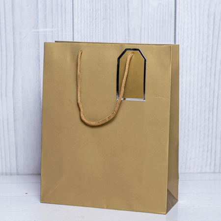 Brown Glossy Gift Bags with Tag – Elegant Corporate & Event Packaging | Etoda Gifts