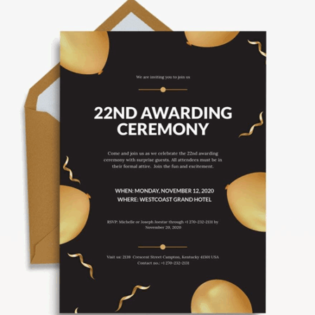 Award Ceremony Invitation Cards | Elegant Corporate Event Invites Kenya