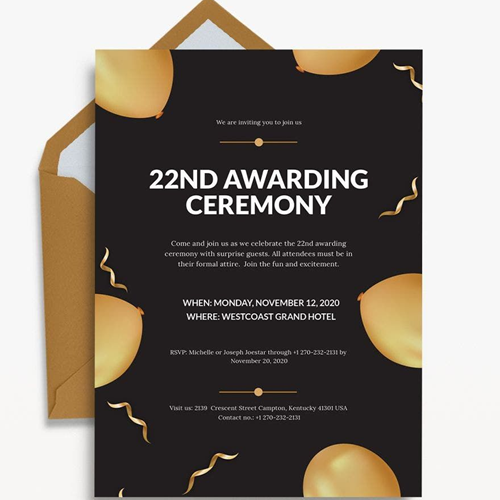 Award Ceremony Invitation Cards | Elegant Corporate Event Invites Kenya