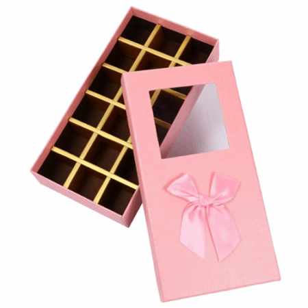 Chocolate Gift Box – Pink with Window & Ribbon | Premium Packaging Kenya